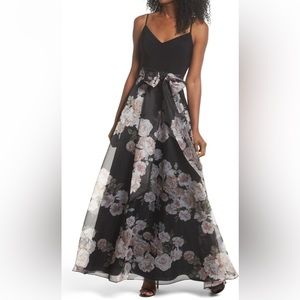 Eliza J Print Organza Ball Gown (never worn- tags removed)